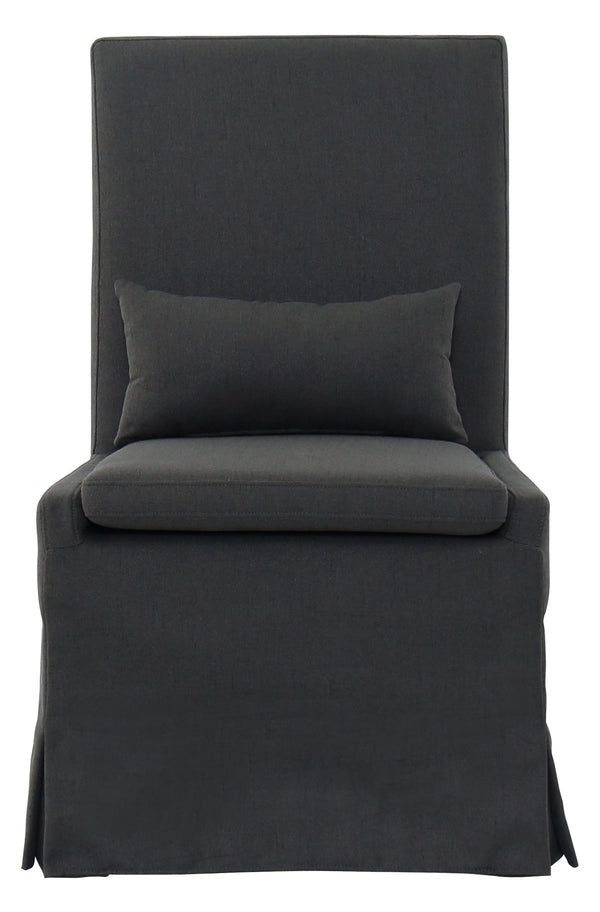 SANDSPUR BEACH DINING CHAIR W/ CASTERS - CHARCOAL GREY - Padma's Plantation