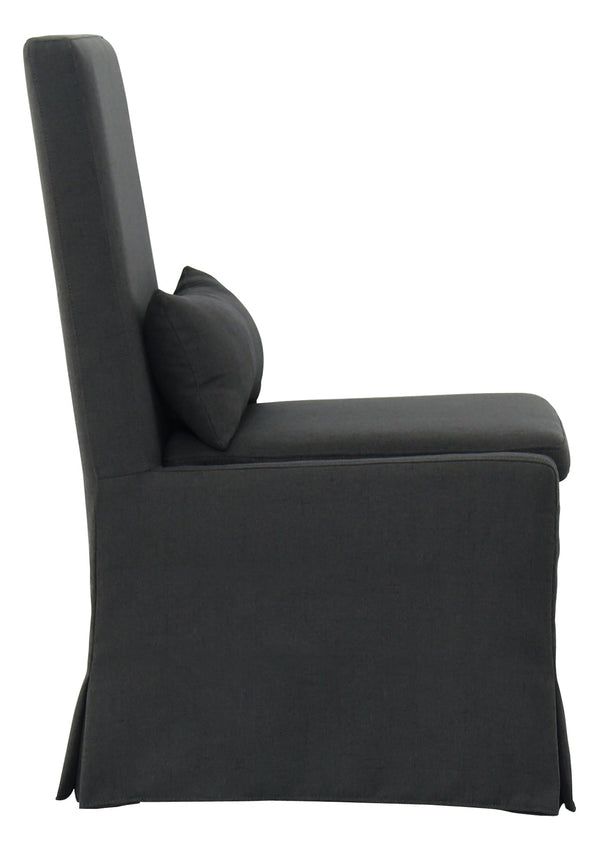 SANDSPUR BEACH DINING CHAIR W/ CASTERS - CHARCOAL GREY - Padma's Plantation