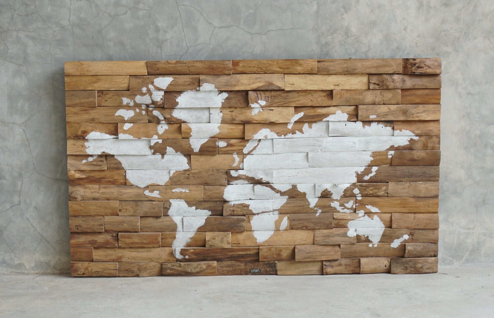 wood world map